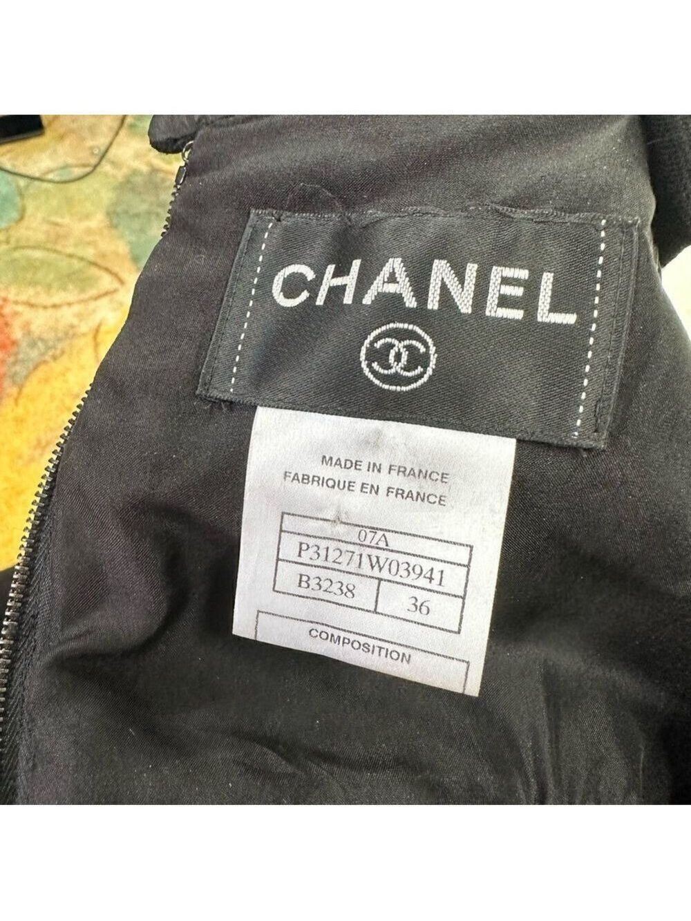 Chanel Pleated Fit & Flare Wool Knee Length Dress - Picture 12 of 14